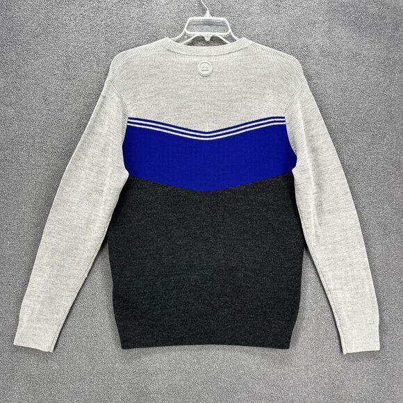 Peter‎ Millar Sweater Mens Medium Gray Blue Crown Crewneck Merino Wool Knit - Picture 2 of 16